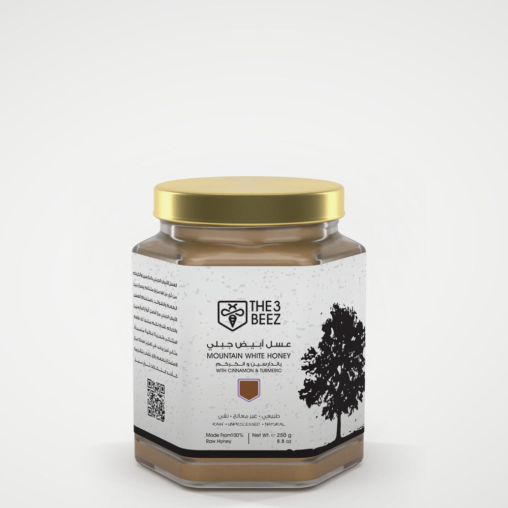 White Mountain Honey with Cinnamon & Turmeric - 250 g - The3Beez
