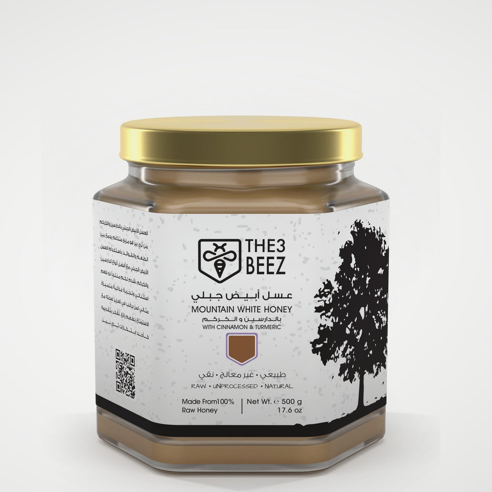 White Mountain Honey with Cinnamon & Turmeric - 500 g - The3Beez